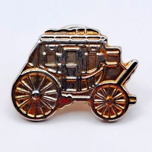 Little Vintage Stagecoach Carriage Gold Tone Lapel Pin